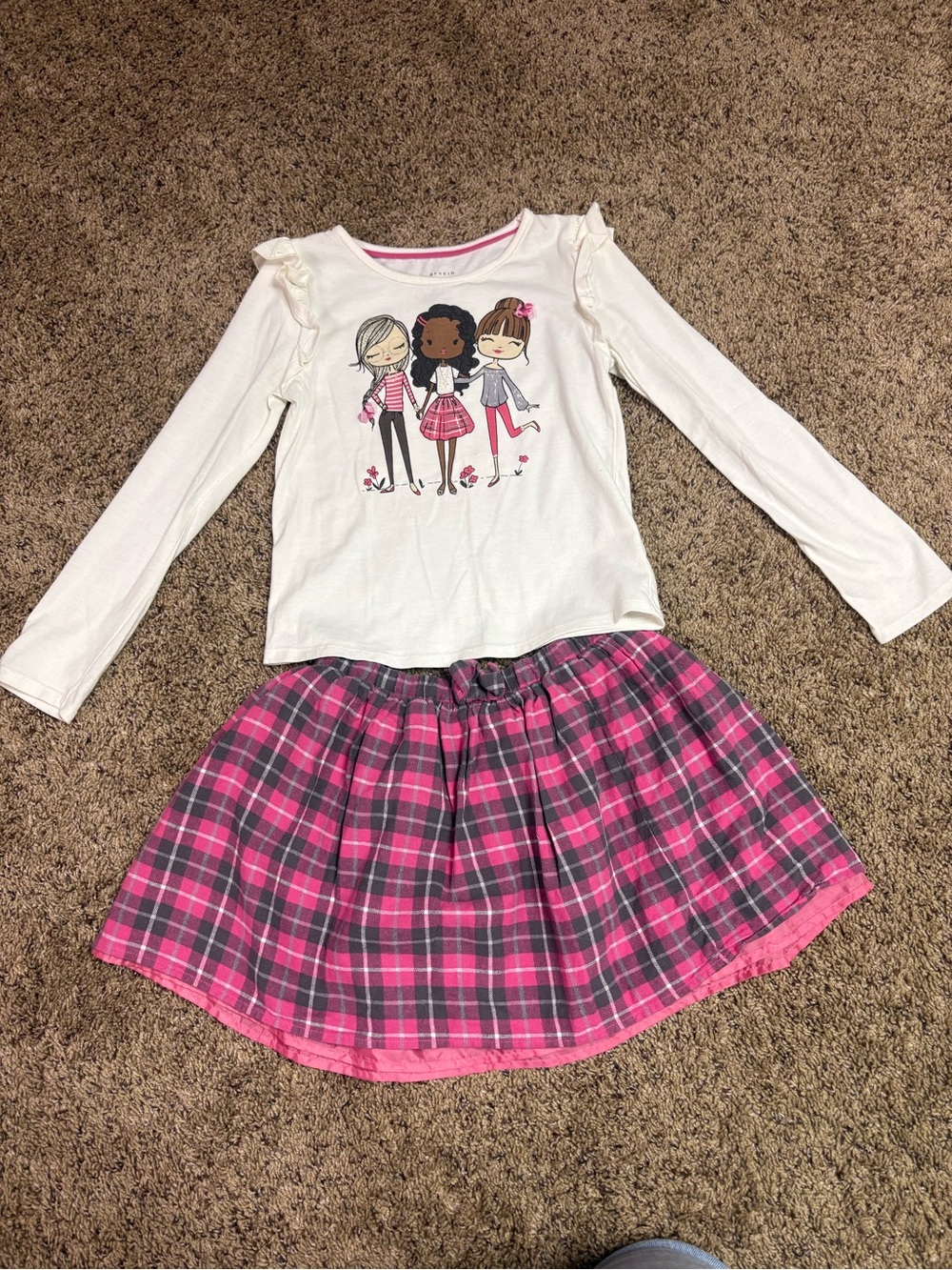 Max Studio Girls Plaid Skirt Set